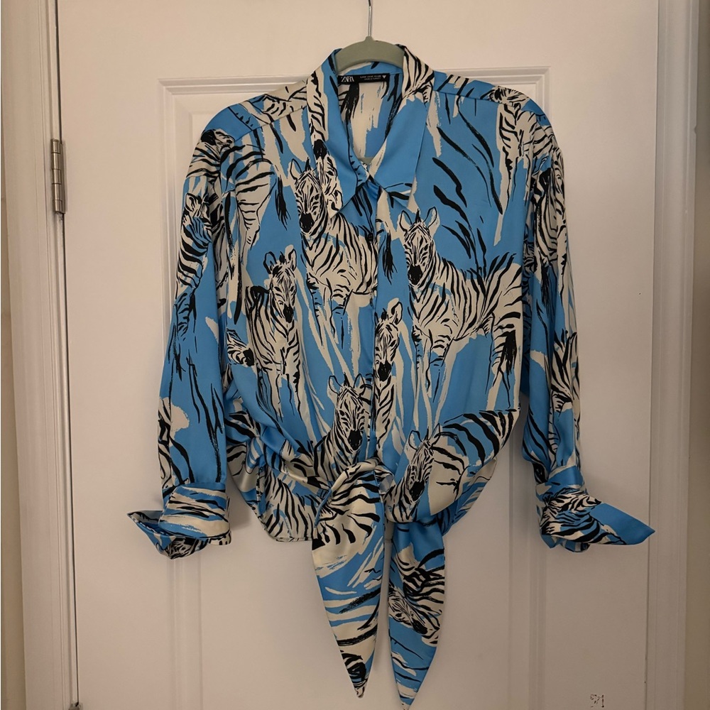 ZARA zebra print blouse size M